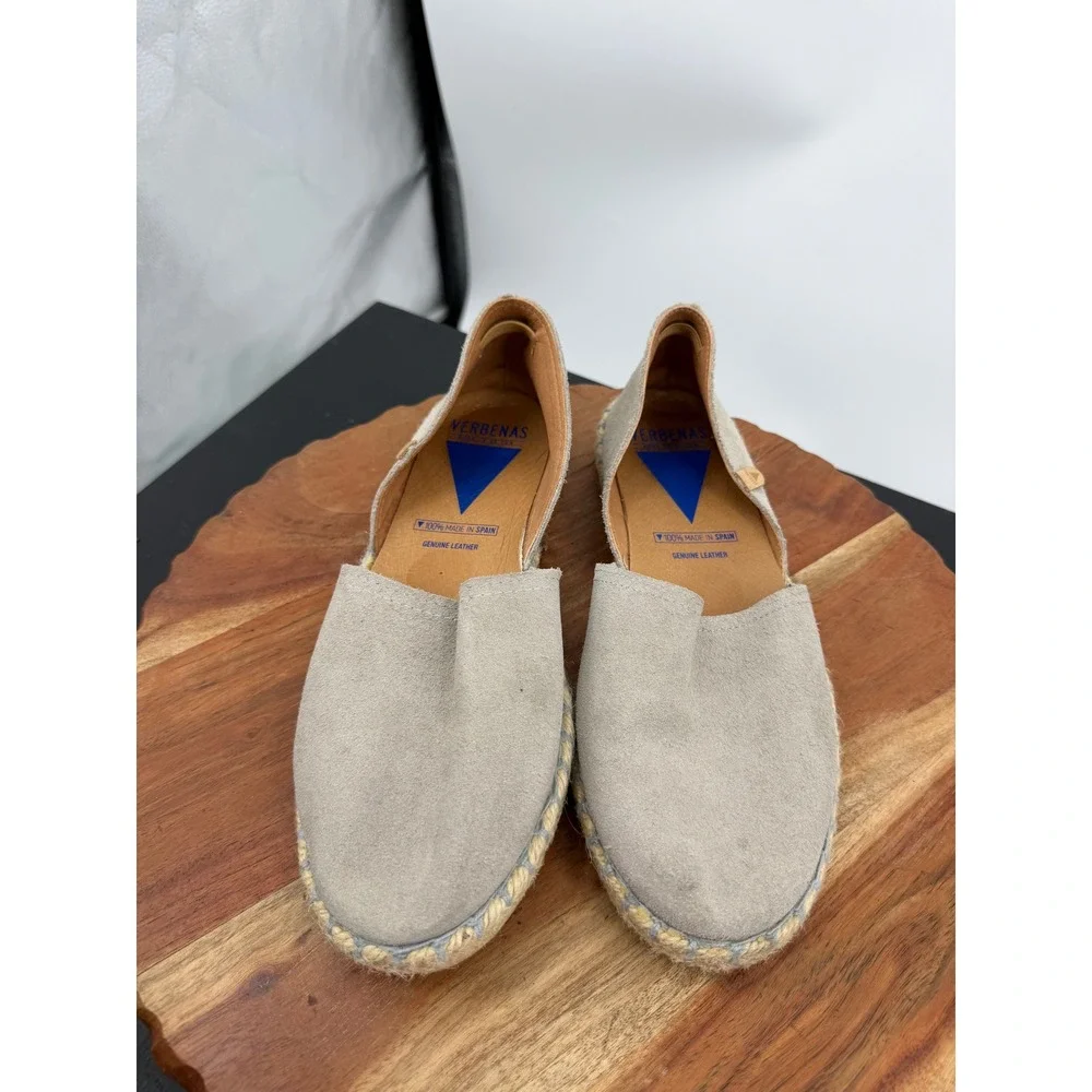 Verbenas carmen Espadrille Flats Womens 39 8 Grey Suede Spain‎ Slip On Shoes